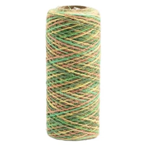 Hovedbilde Kort & Godt - HA207 - Hamp - 0,8 mm - Grønn & gul mix - 80m
