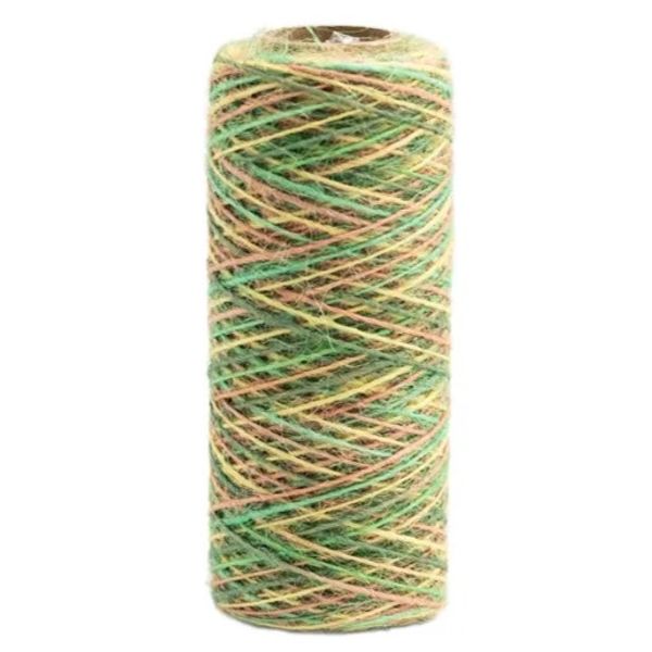 Kort & Godt - HA207 - Hamp - 0,8 mm - Grønn & gul mix - 80m