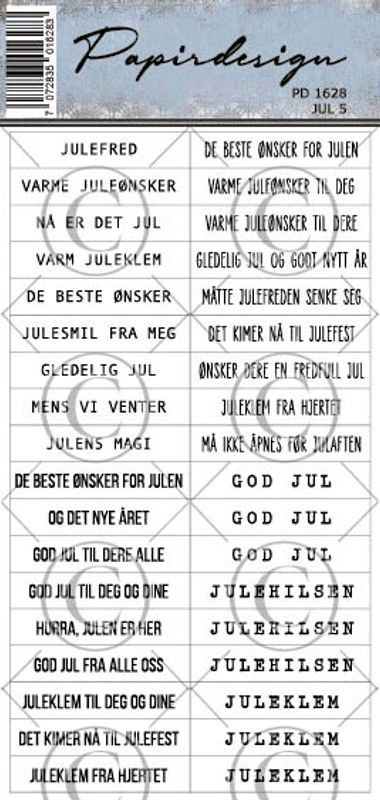 Papirdesign - Klistremerker - 1628 - Jul 5