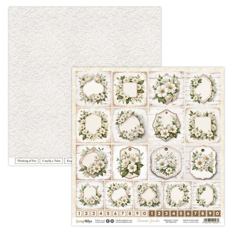 ScrapBoys - Romantic Garden - 12x12 - Paper Pack