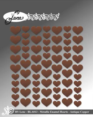 Bilde av By Lene - BLA013 - Enamel Hearts - Copper - 70 stk