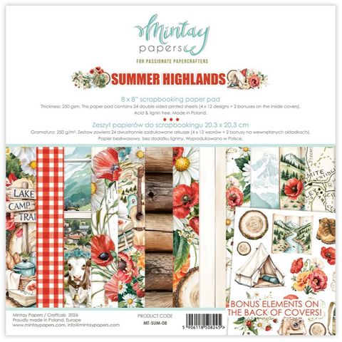 Hovedbilde Mintay - SUM - 8x8 Paper Pad -  Summer Highlands
