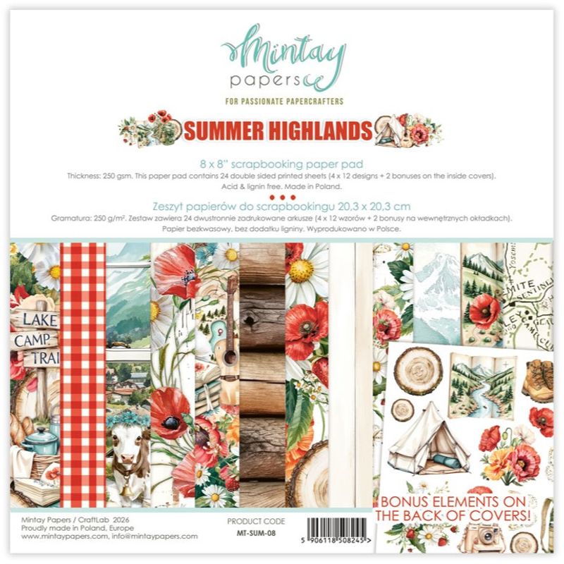 Mintay - SUM - 8x8 Paper Pad -  Summer Highlands