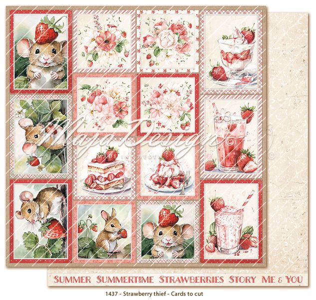 Maja Design - 1444 - Strawberry thief - 12x12 Paper Pack - inkl monochromes