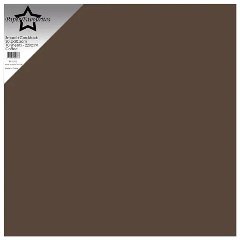 Paper Favourites - 12x12 - Smooth Cardstock - 512 - Coffee - 10 pk