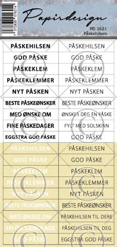 Papirdesign - Klistremerker - 1621 -  Påskehilsen