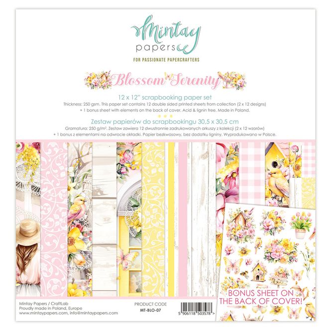 Hovedbilde Mintay - BLO - 12x12 Paper Set - Blossom Serenity