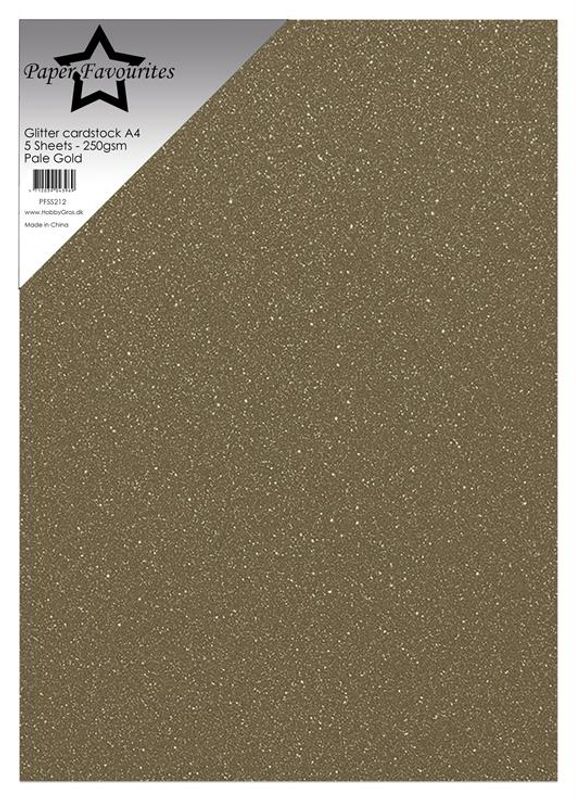 Paper Favourites - A4 - Glitter Cardstock - 212 - Pale Gold - 5pk