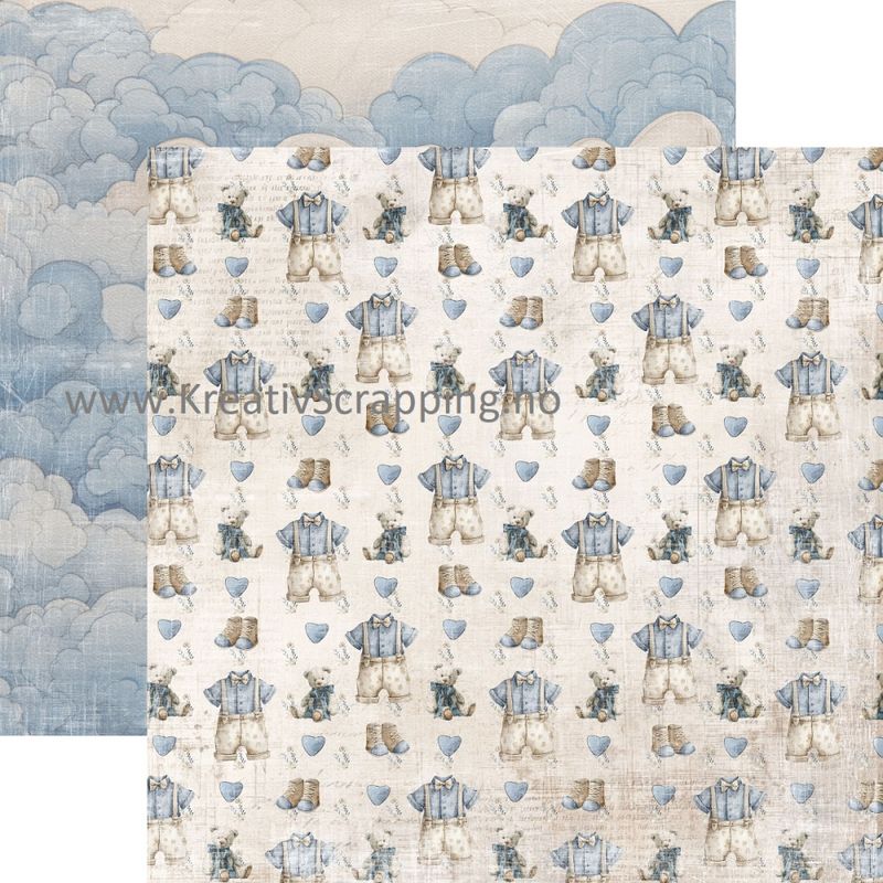 Reprint - 12x12 - RP0727 - Happiness - Blue heart cloud