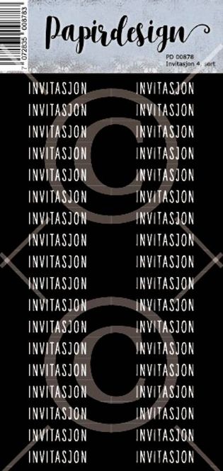 Hovedbilde Papirdesign - Klistremerker - 00878 - Invitasjon 4, sort