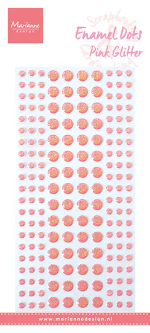 Hovedbilde Marianne Design - PL4531 - Enamel dots - Pink Glitter