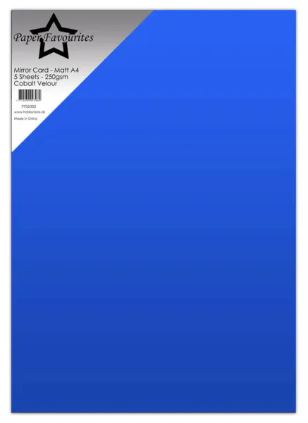 Paper Favourites - A4 - Mirror Card Matt - 002 - Cobalt Velour - 5pk