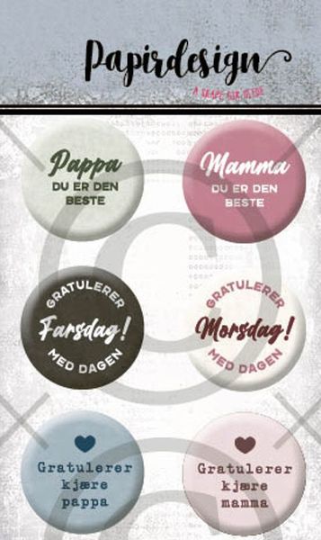 Papirdesign - Buttons - 1639 - Mamma og pappa