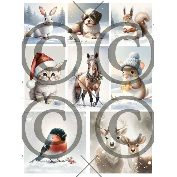 Papirdesign -  A4 Motivark - PD 1536 - Juledyr