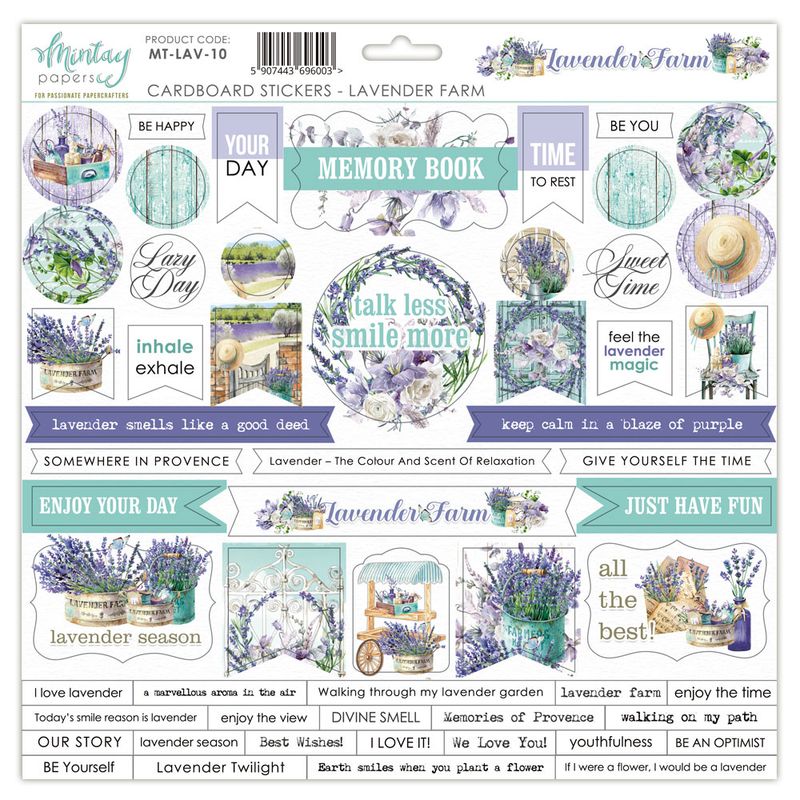 Mintay - LAV - 12x12 - Lavender Farm - Cardboard Stickers