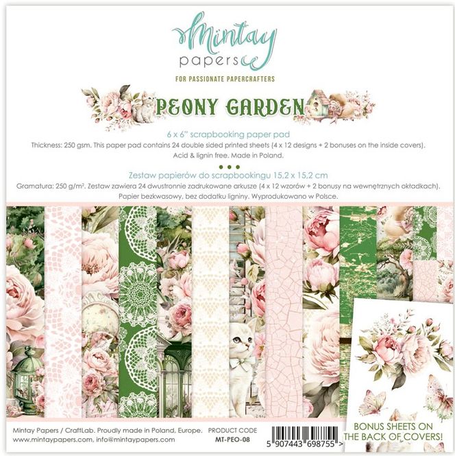 Hovedbilde Mintay - PEO - 6x6 Paper Pad - Peony Garden