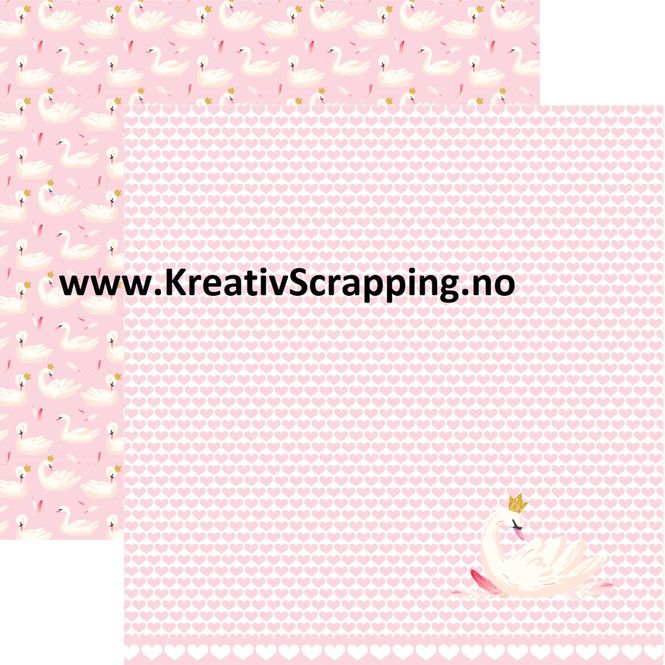 Hovedbilde Jorunns Scrapperier -  23-004 - Barndom - Svane rosa