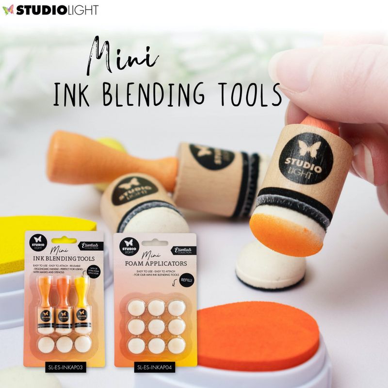 Studio Light - Mini Ink Blending Tool Refill Foam Pads - 9 stk - 20 mm i diameter