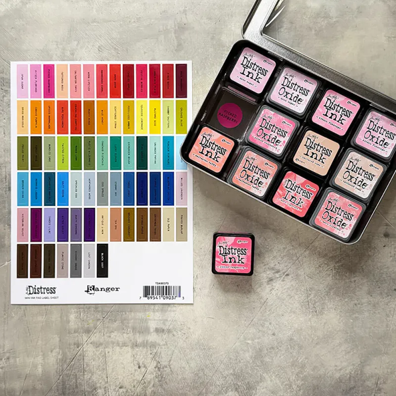  Tim Holtz -  Label Sheet for Distress -  Assorted set 4pk - Black printing