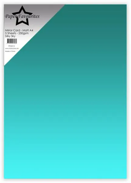 Paper Favourites - A4 - Mirror Card Matt - 010 - Silky Sky