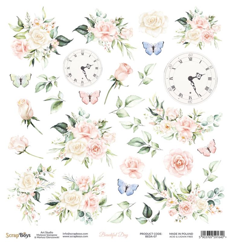 ScrapBoys - Beautiful Day - 12x12 - BEDA-07 - Die Cut Sheet