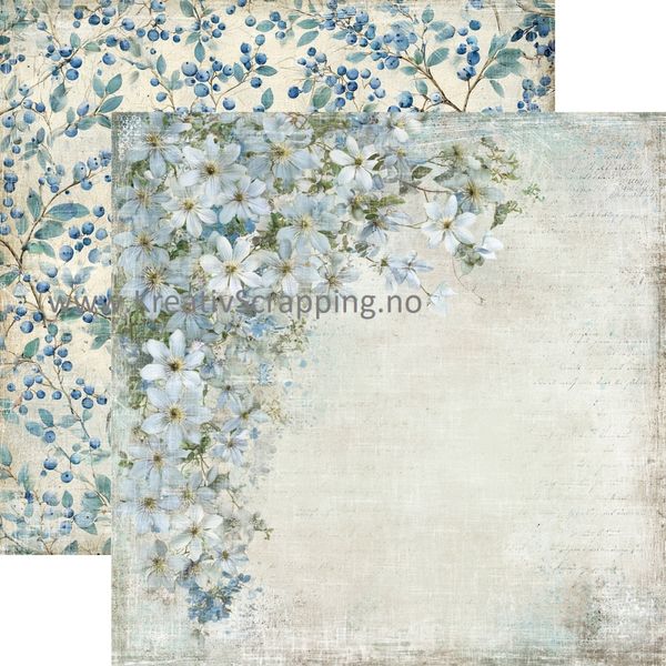 Reprint - 12x12 - RP0753 - Summer Garden - Blue flowers (blueberries)