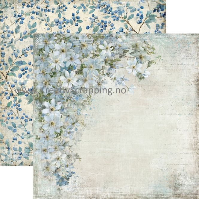 Hovedbilde Reprint - 12x12 - RP0753 - Summer Garden - Blue flowers (blueberries)
