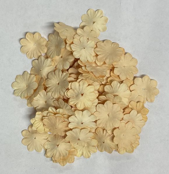 Reprint - FL016 - Mini Paper Flowers - 20mm - Creme (light yellow) - 100stk