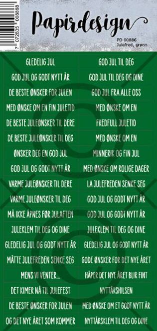 Hovedbilde Papirdesign - Klistremerker - 00886 - Julefred, grønn