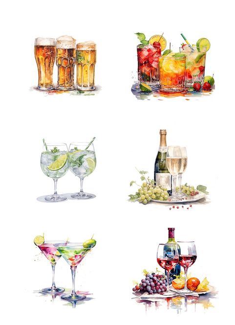 Hovedbilde Reprint -  KP0102 - A4 Klippeark - Drinks