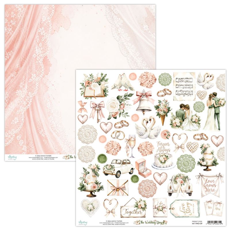Mintay - TWD - 12x12 - The Wedding - 09 - Die-Cut Sheet - Elements