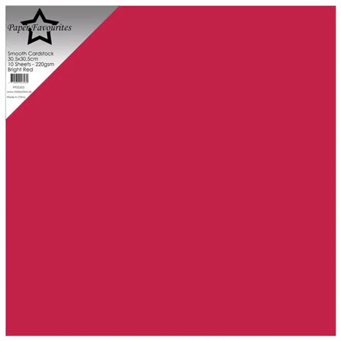 Hovedbilde Paper Favourites - 12x12 - Smooth Cardstock - 505 - Bright Red - 10 pk