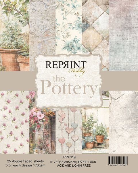 Reprint - 6x6 - RPP119 - The Pottery - Paper Pack