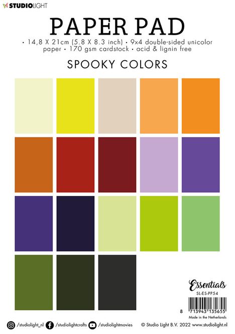 Hovedbilde Studio Light - PP54 - Paper Pad A5 - Spooky Colors
