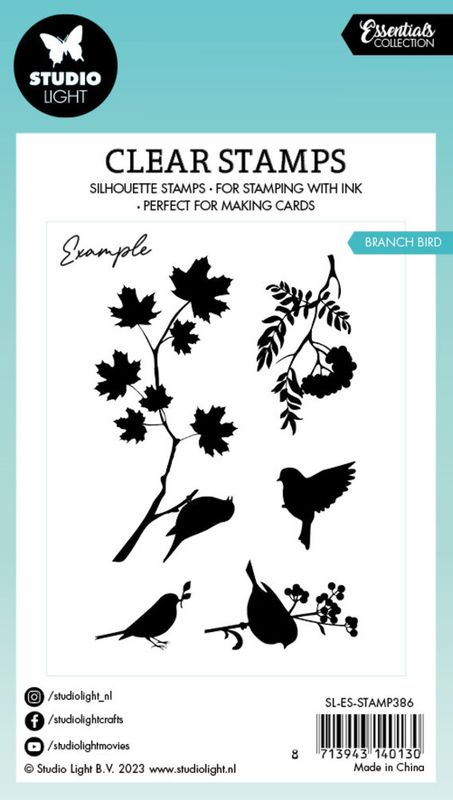  Studio Light - 386 - Essentials Clear Stamps - Branch Bird