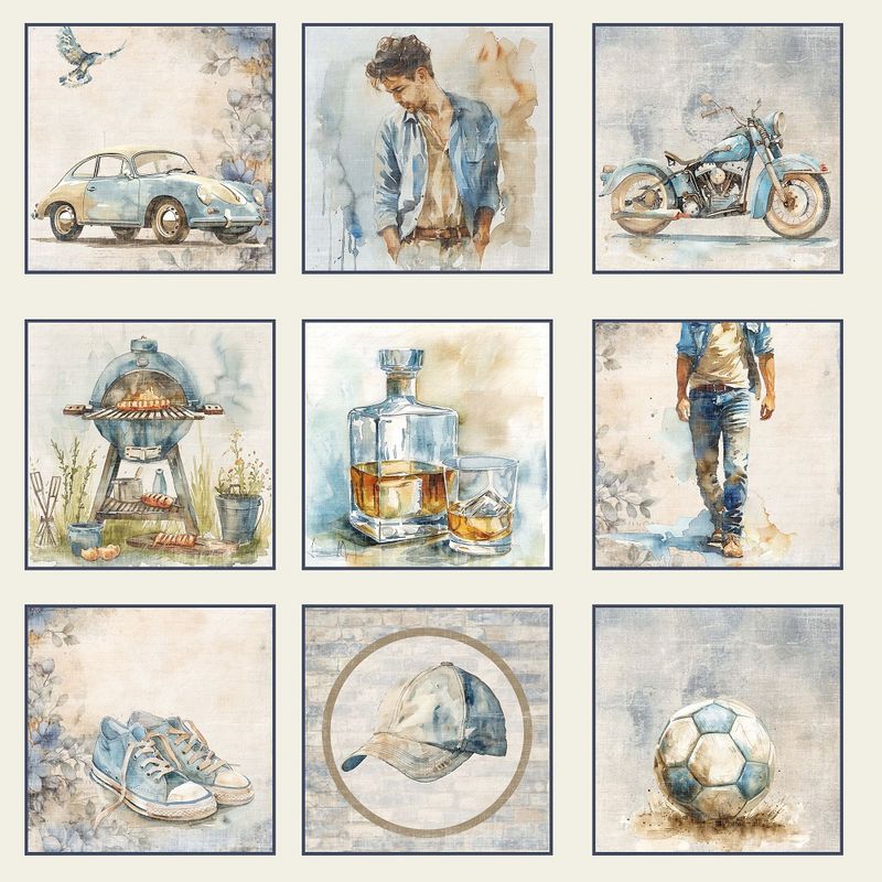 Reprint - 12x12 - RP0634 - Guys - Cards