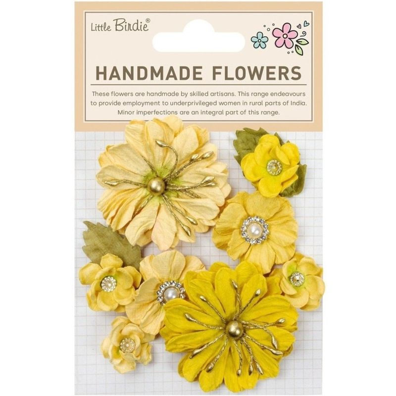Little Birdie - Handmade Flowers - Liora - Sunshine - 10 stk