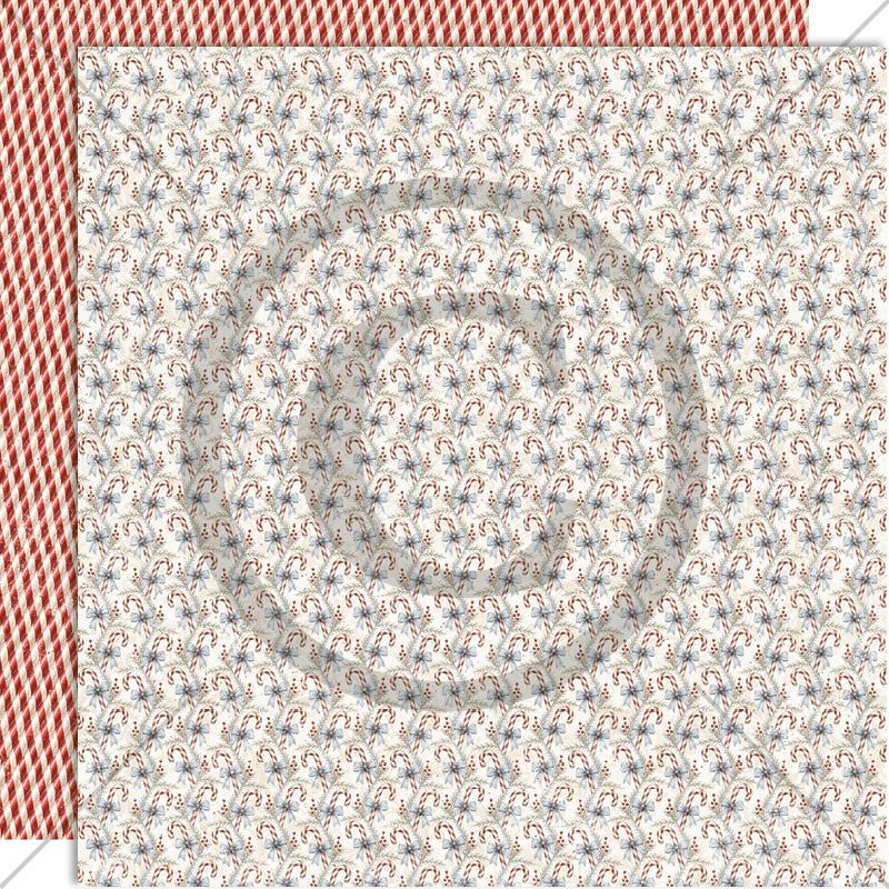Papirdesign - 12x12 - PD 1715 - Juleminner - Sukkertøystenger