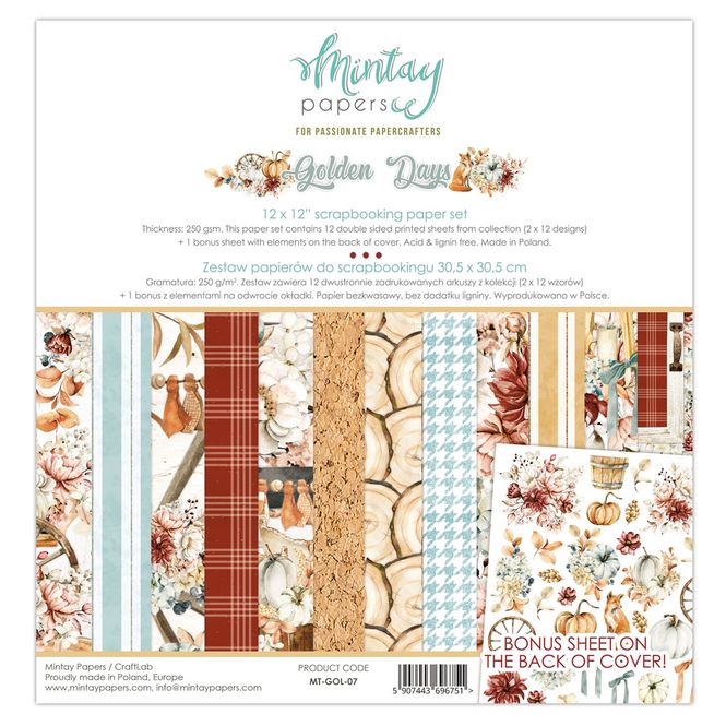 Hovedbilde Mintay - GOL - 12x12 Paper Set - Golden Days