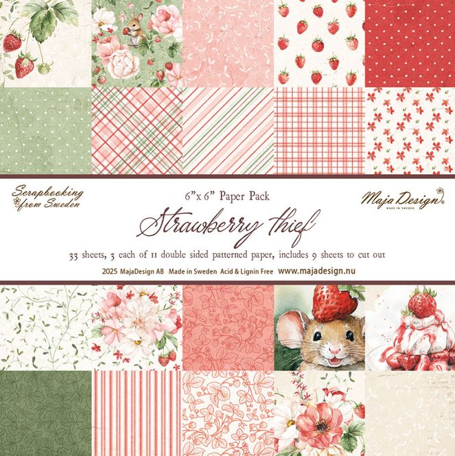 Hovedbilde Maja Design - 1445 - Strawberry thief - 6x6 Paper Pack