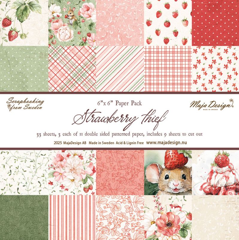 Maja Design - 1445 - Strawberry thief - 6x6 Paper Pack