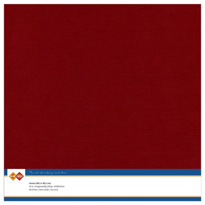 Hovedbilde Linen Cardstock - 240g - 12x12 - SC14 - Burgundy - 10 pk