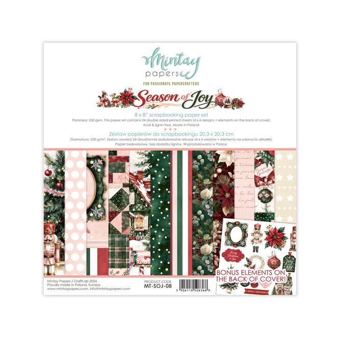 Hovedbilde Mintay - SOJ - 8x8 Paper Pad - Season of Joy