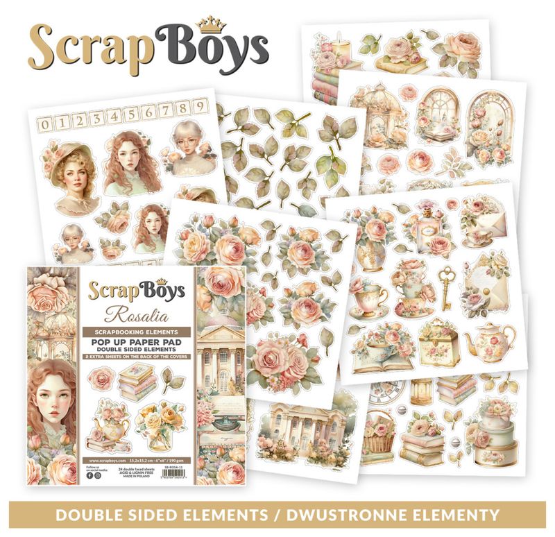 ScrapBoys - Rosalia - 6x6 - Pop up Paper pad
