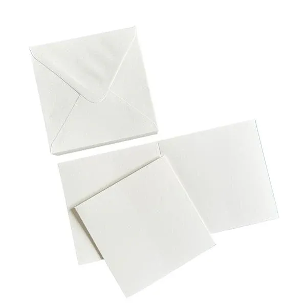 HobbyGros - Cards & Envelopes - 6x6 / 15,2x15,2cm - Pure White - 50pk